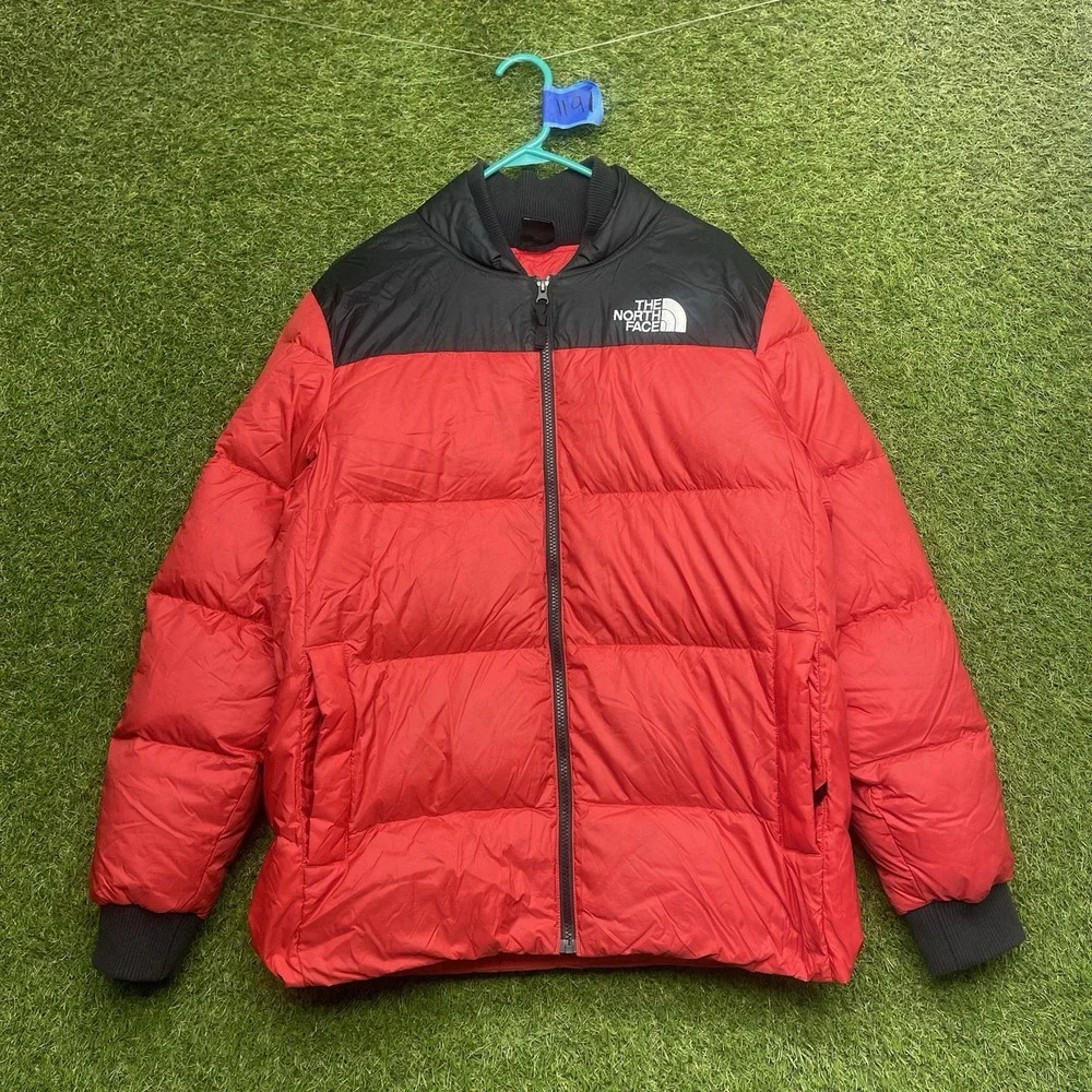 The North Face Dow Jacket Mens Medium Red Down Filled 700 Outdoor Puffer Hiking